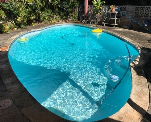 Example of a new swimming pool build, Hawaii.