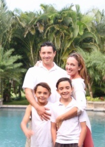Neptune pool and spa company owner Marcelo, with his wife Alish and his kids.
