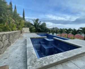 Finished concrete pool deck, Oahu.