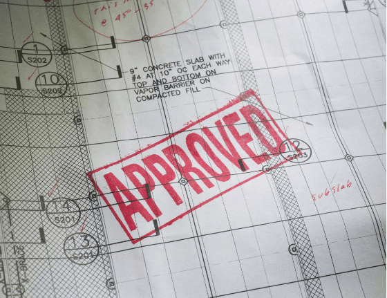 Hawaii pool blueprint stamped with an engineers approval.