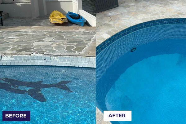 Pool Stone Deck and Tile Waterline Restoration - Honolulu, HI