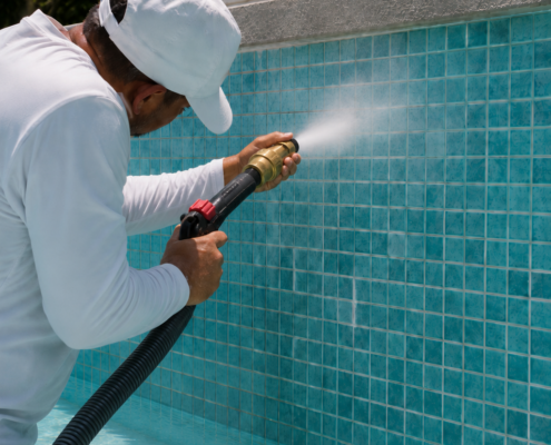 Bead Blasting Pool Cleaning